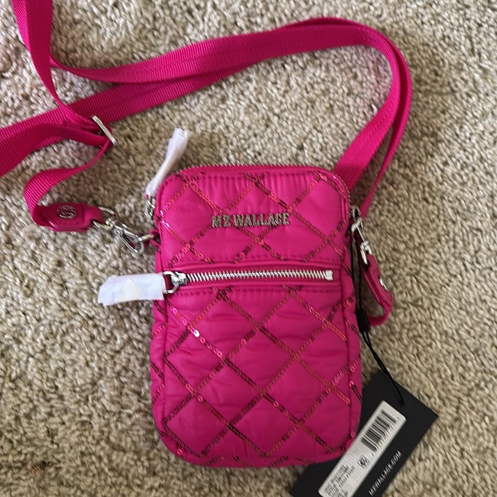 MZ Wallace micro Crosby fuchsia with sequin - Picture 3 of 6